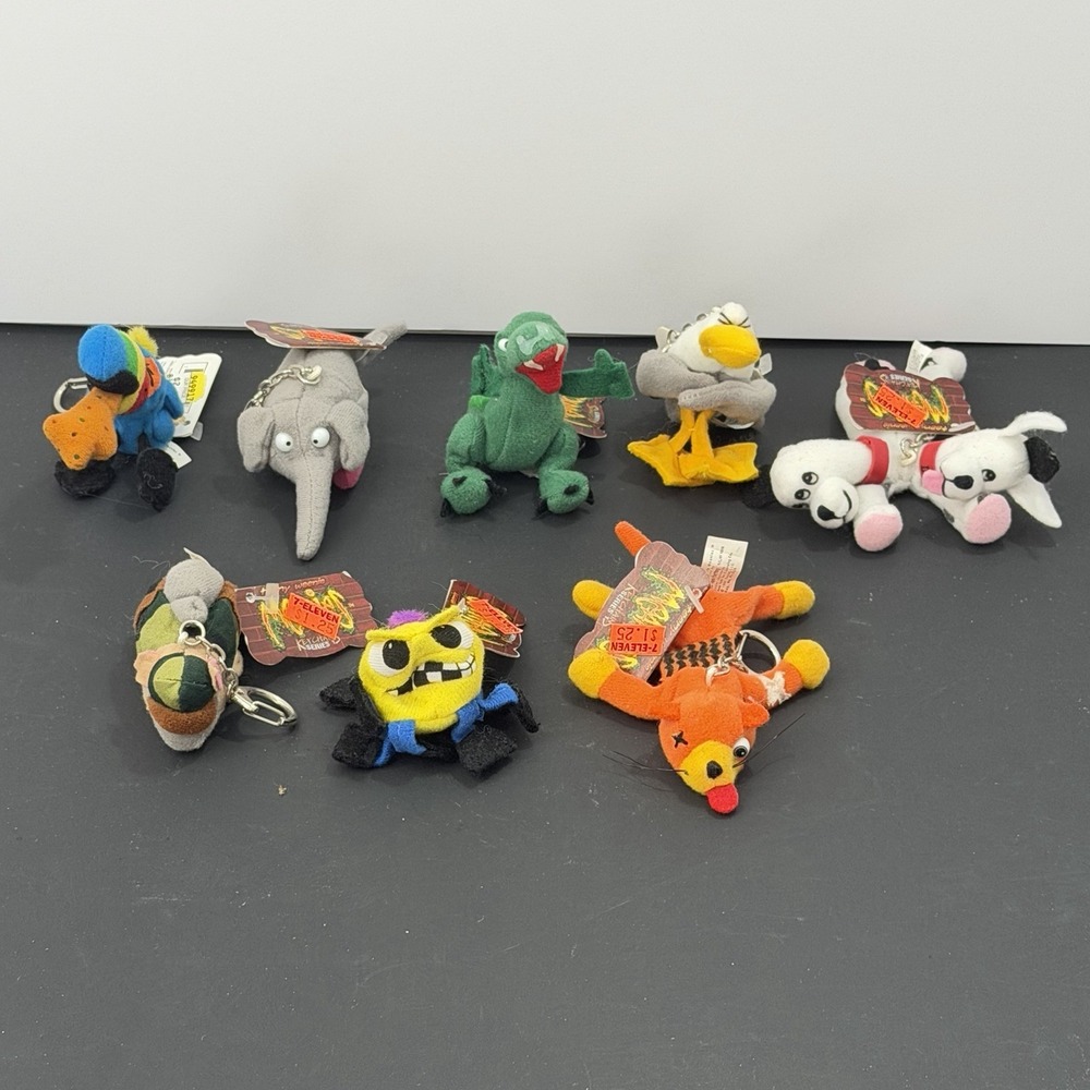 Teeny Weenie Meanies Series 1 1997 Beanies Keychains Lot of 8 with Tags